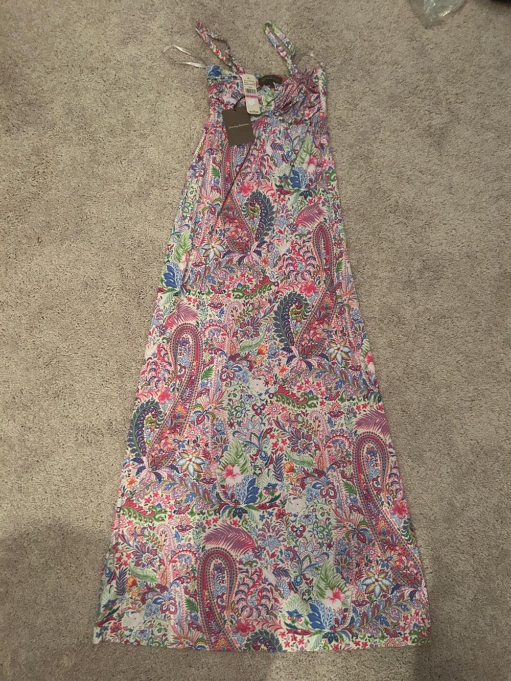 Tommy Bahama Multicolor Palais Paisley FStrapless Dress XXS